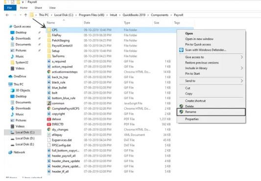 Fix QuickBooks Payroll Update Error PS032: Complete 2026 Guide 4 Locate the folder named CPS and rename it to CPSOLD
