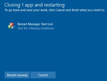 Restart and test