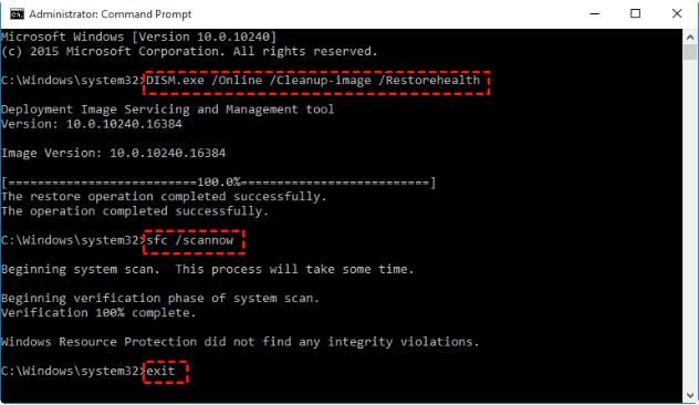If SFC reports unrepairable files, run: DISM /Online /Cleanup-Image /RestoreHealth